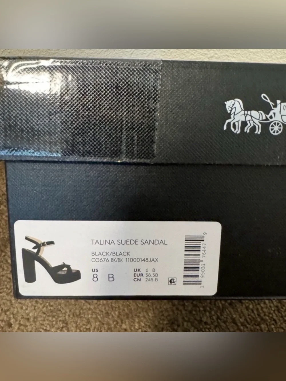 Coach Talina Suede Black Platform Sandals